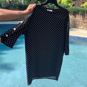 Never worn black polka dot dress